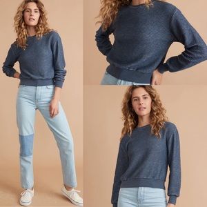 Marine Layer Birdseye Sweatshirt in True Navy L